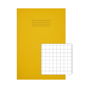 Rhino Exercise Book 10mm Square 64P A4 Yellow (Pack of 50) VC48405