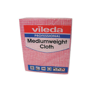 Vileda Medium Weight Cloth Red (Pack of 10) 106400