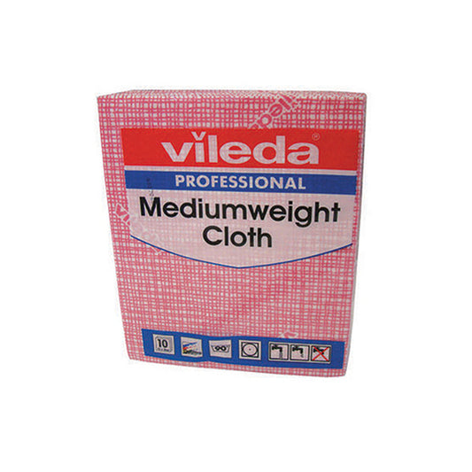 Vileda Medium Weight Cloth Red (Pack of 10) 106400