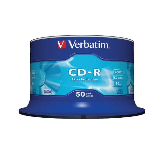 Verbatim CD-R Extra Protection Spindle 52x 700MB (Pack of 50) 43351