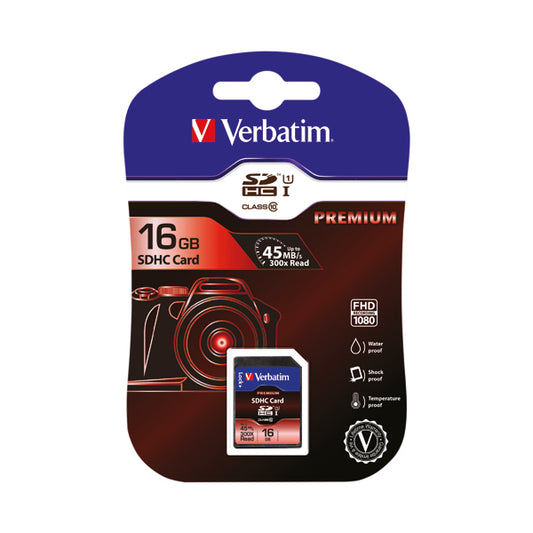 Verbatim SDHC Memory Card Class 10 16GB 43962