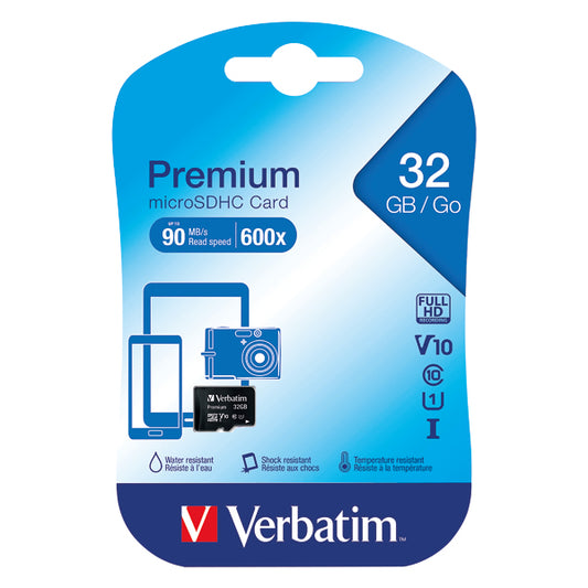 Verbatim Micro SDHC Memory Card Class 10 32GB 44013