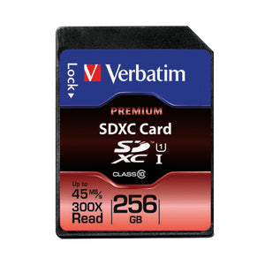 Verbatim Premium SDXC Memory Card Class 10 UHS-I U1 256GB 44026