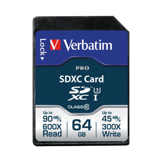 Verbatim Pro SDXC Memory Card Class 10 64GB 47022