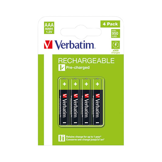 Verbatim AAA Rechargeable Batteries (Pack of 4) 49514