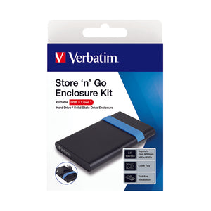 Verbatim Store N Go 2.5 Inch Hard Drive Enclosure Kit USB 3.2 Black 53106