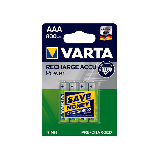 Varta AAA Rechargeable Accu Battery NiMH 800 Mah (Pack of 4) 56703101404