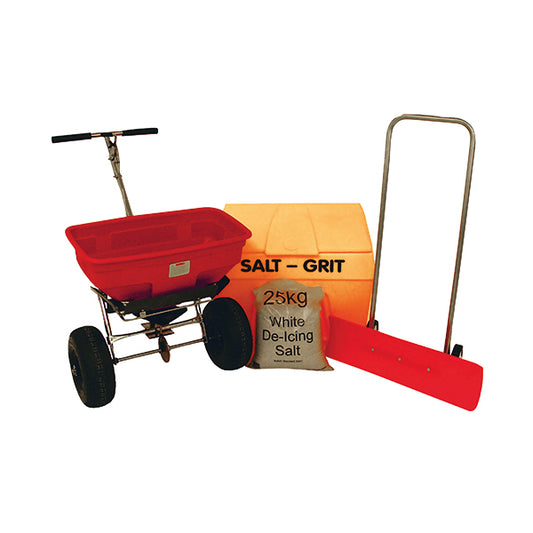 Winter Car Park Kit ( 200 litre grit bin, snow plough snow pusher) 385077