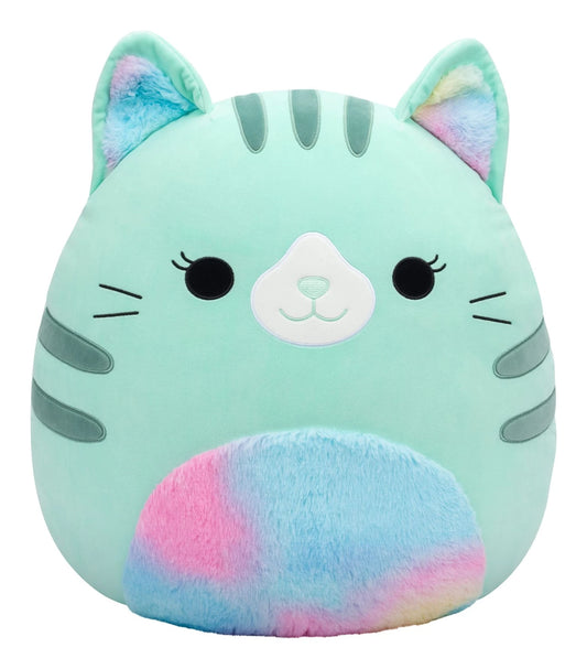 Squishmallows 20 Inch - Corinna Teal Cat with Tie-Dye Fuzzy Belly