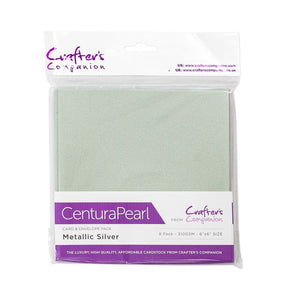 Centura Pearl Card & Envelope 8PK - 6x6 - Metallic Silver