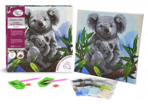 Crystal Art Kit 30x30cm - Cuddly Koalas