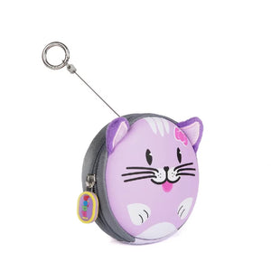 Boppi Tiny Trekker Keyring Pouch Coin Purse - Purple Cat