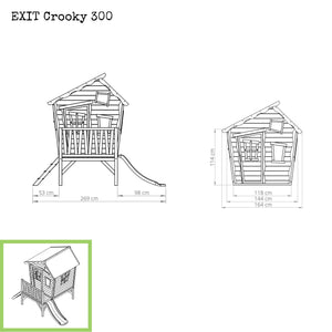 EXIT Crooky 300 Wooden Playhouse - Grey Beige