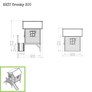 EXIT Crooky 300 Wooden Playhouse - Grey Beige