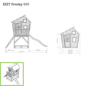 EXIT Crooky 500 Wooden Playhouse - Grey Beige