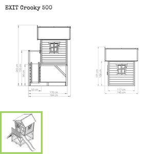 EXIT Crooky 500 Wooden Playhouse - Grey Beige