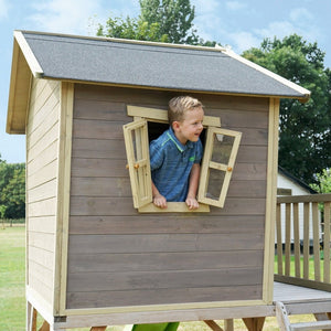 EXIT Crooky 500 Wooden Playhouse - Grey Beige