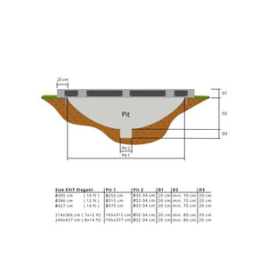 Exit Elegant Ground Trampoline 214X366Cm