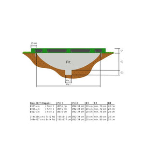 Exit Elegant Ground Trampoline 244X427Cm