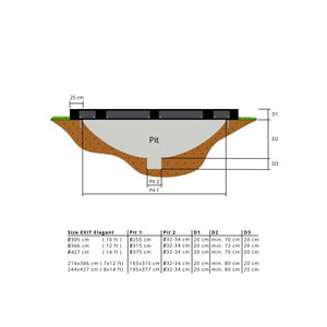 Exit  Premium Ground Trampoline 214X366