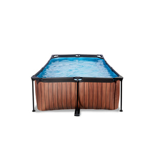EXIT Wood Pool 220x150x65cm Filter Pump - Brown