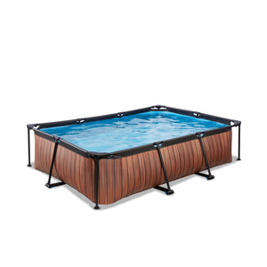 EXIT Wood Pool 300x200x65cm Filter Pump - Brown