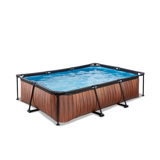EXIT Wood Pool 300x200x65cm Filter Pump - Brown