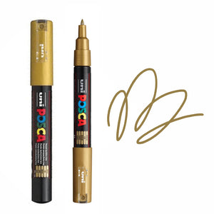 uni Posca PC-1M Extra Fine Bullet Tip Paint Marker Gold