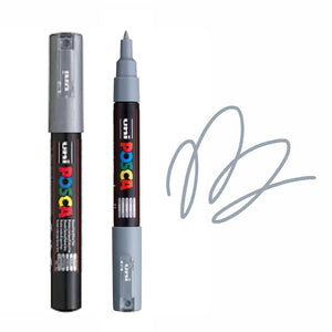 uni Posca PC-1M Extra Fine Bullet Tip Paint Marker Grey