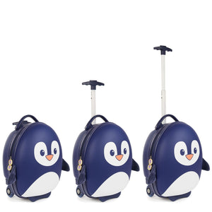 Boppi Tiny Trekker Luggage Travel Suitcase Carry On Blue Penguin