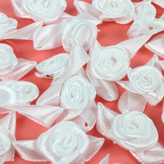 Simply Creative Satin Roses - White (20 Pack)