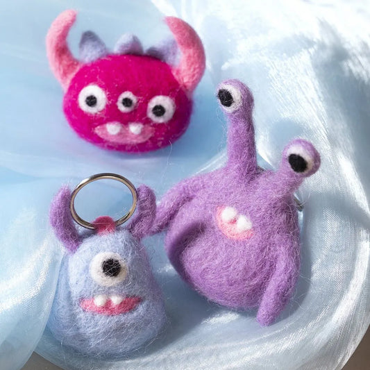 Mini Craft Kit Needle Felting Colourful Monsters