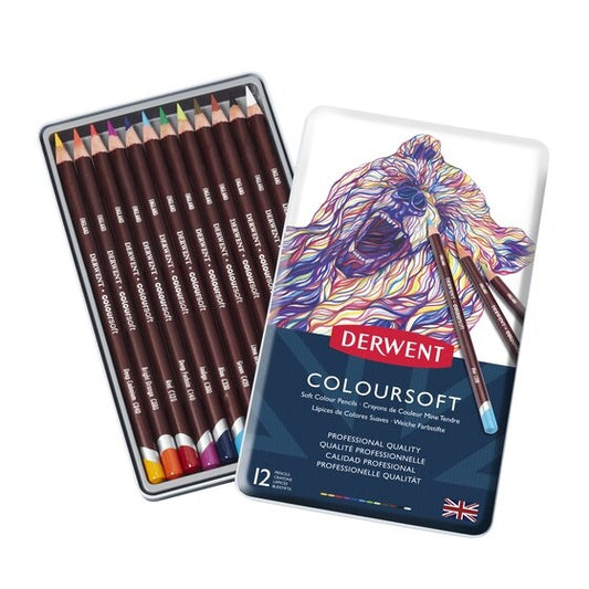 Derwent Coloursoft Pencils 12 Tin