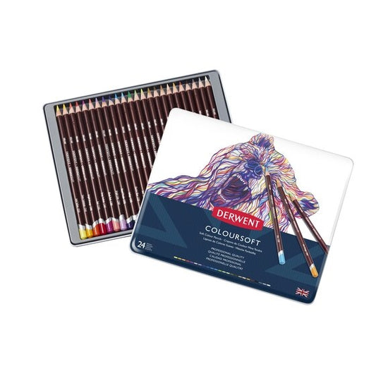 Derwent Coloursoft Pencils 24 Tin