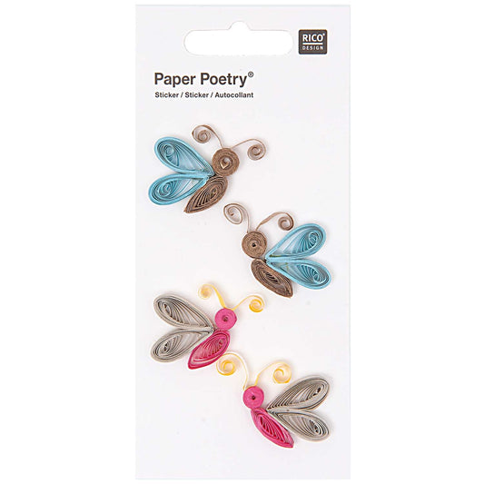 QUILLING STICKERS - COLOURFUL BUTTERFLIES