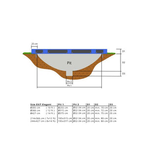 Exit Elegant Ground Trampoline 214X366Cm