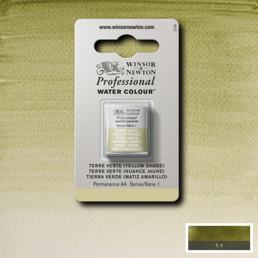 Terre Verte Yellow Shade Half Pan - S1 Professional Watercolour