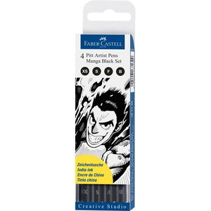 Manga Pitt Artist Pen Black Drawing Set Set Of 4