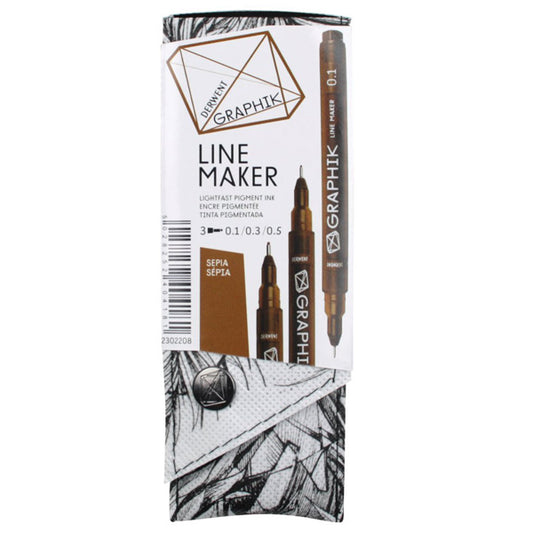 Graphik Line Maker Sepia Pack of 3