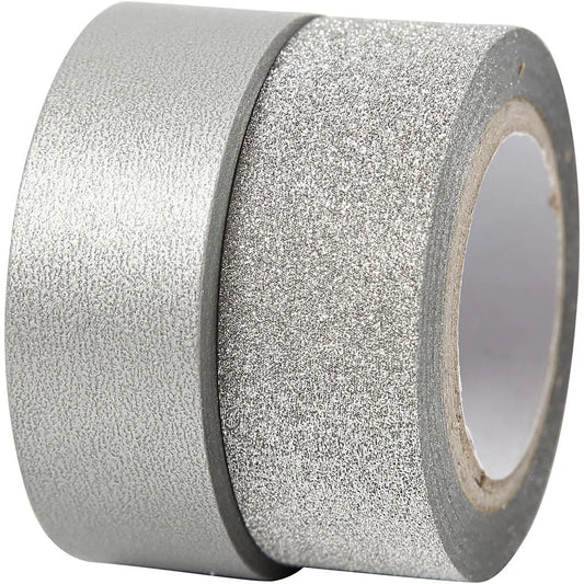 Washi Tape- Silver 2Pk