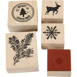 Rubber Stamps Set - Christmas (5 Pack)