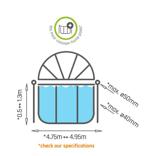 EXIT Dome for Frame Pool ø488cm