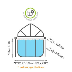 EXIT Dome for Frame Pool 300x200cm