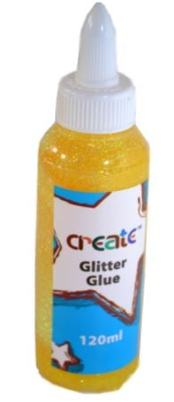 CREATE YELLOW GLITTER GLUE 120ML