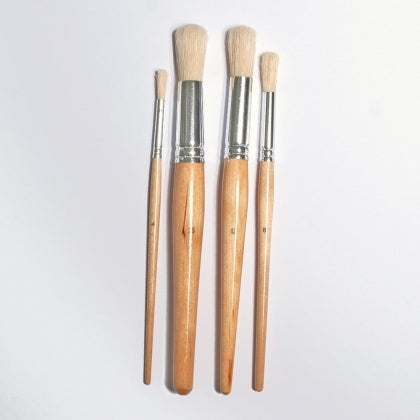 4 Hog Round Short Handle Brush Set