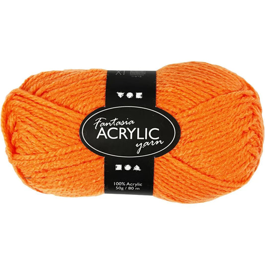 FANTASY ACRYLIC YARN 50GR-NEON ORANGE