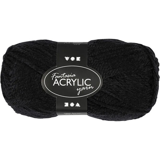 FANTASY ACRYLIC YARN 50GR-BLACK