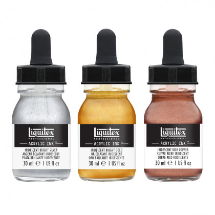 Liquitex Acrylic Ink 3x30ml Iridescent Colour Set