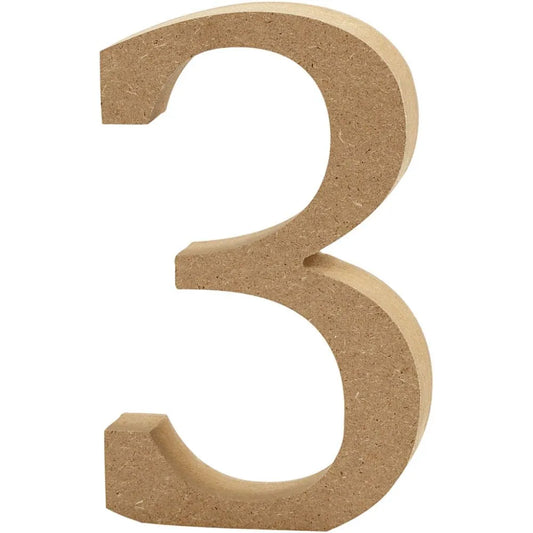 Number 3, 1 pc, MDF