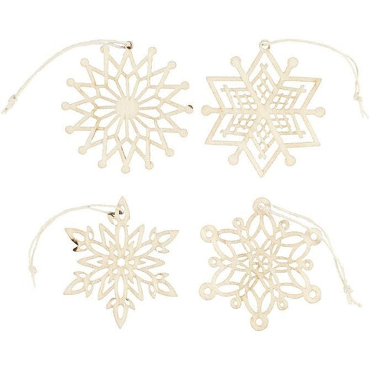 Wooden Ornaments - Snowflakes (8 Pack)